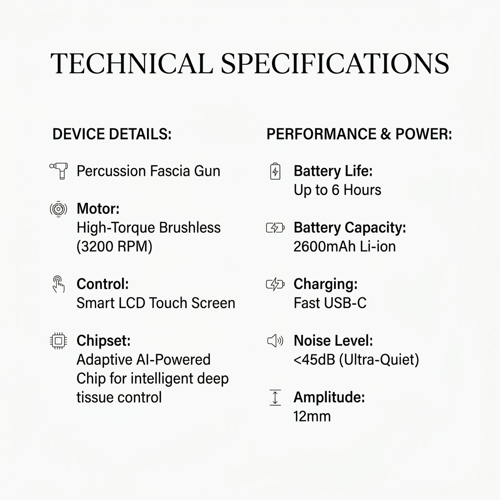 Massage Gun - Specs Panel