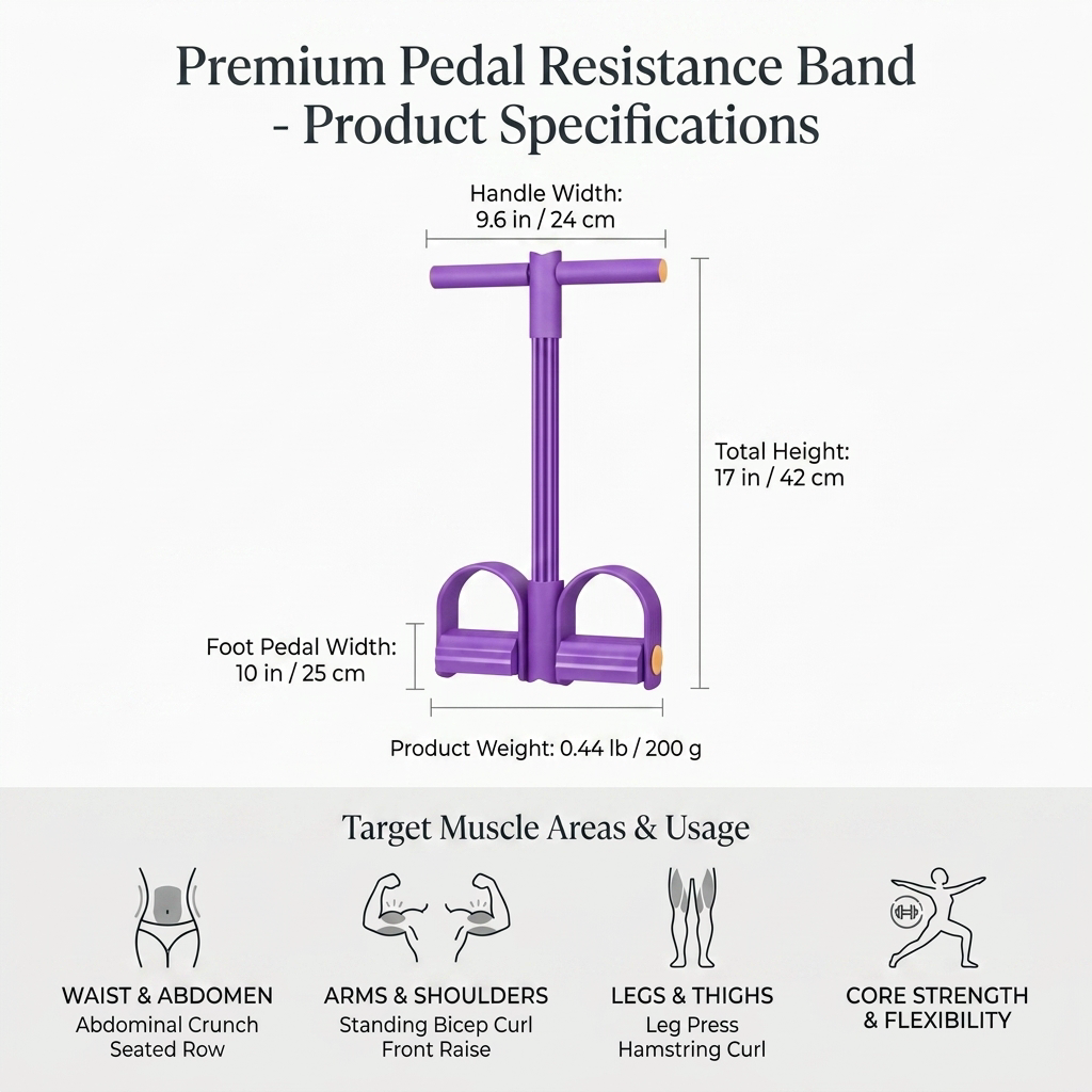 Yoga Pedal Resistance Band - Specs Panel